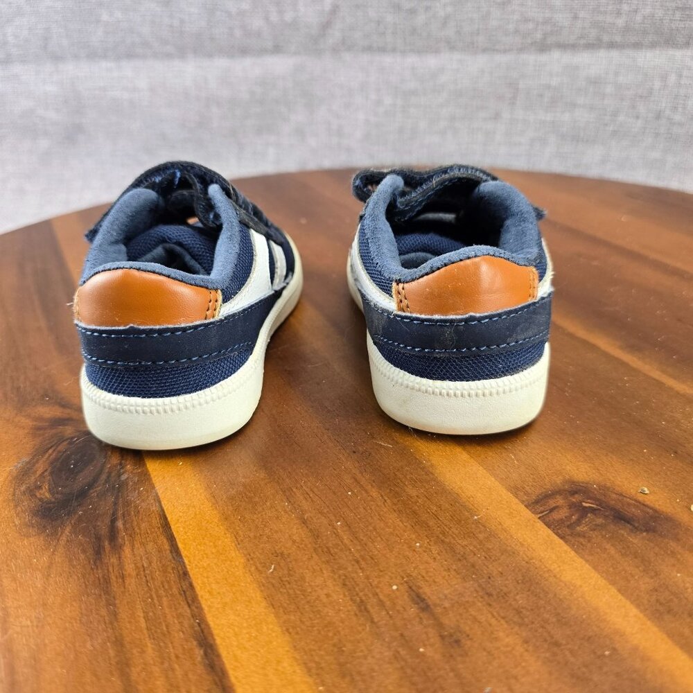 Cat & Jack Boys Navy & White Sneakers With Hook & Loop Straps Size 5 - Picture 11 of 13
